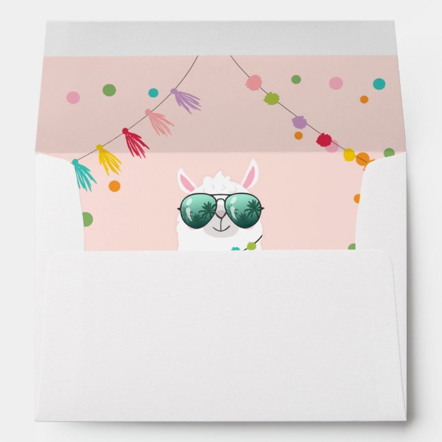 Llama Rama Fun Invitation Enveloppe Alpace Fiesta (Dos (Bas))