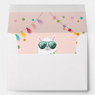 Llama Rama Fun Invitation Enveloppe Alpace Fiesta