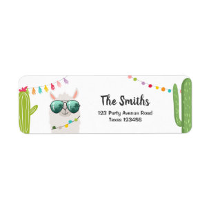 Llama Rama Return Address Labels Fiesta Alpaca