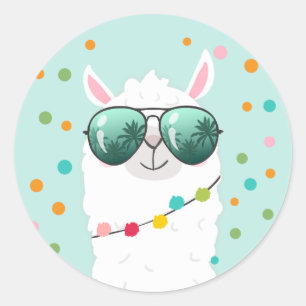 Llama Rama Sticker Cupcake Topper Fiesta Alpaca