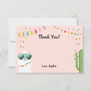 Llama Rama Thank You Card Fiesta Party Alpaca