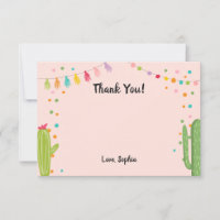 Llama Rama Thank You Card Fiesta Party Alpaca