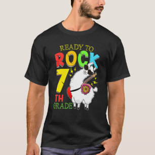 Llama Ready To Rock Seventh Grade 7th First Day Of T-Shirt