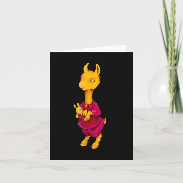 Llama Red Pajama For Kids  Card (Front)
