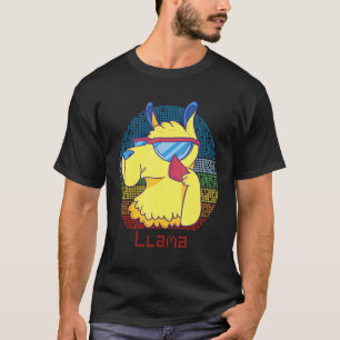 Llama Retro Sunglasses Alpaca Vintage for Animal T-Shirt