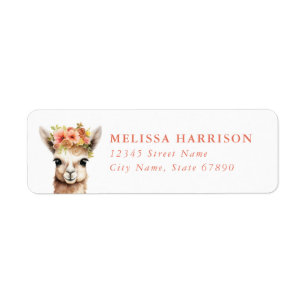 Llama Return Address Label