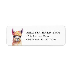 Llama Return Address Label