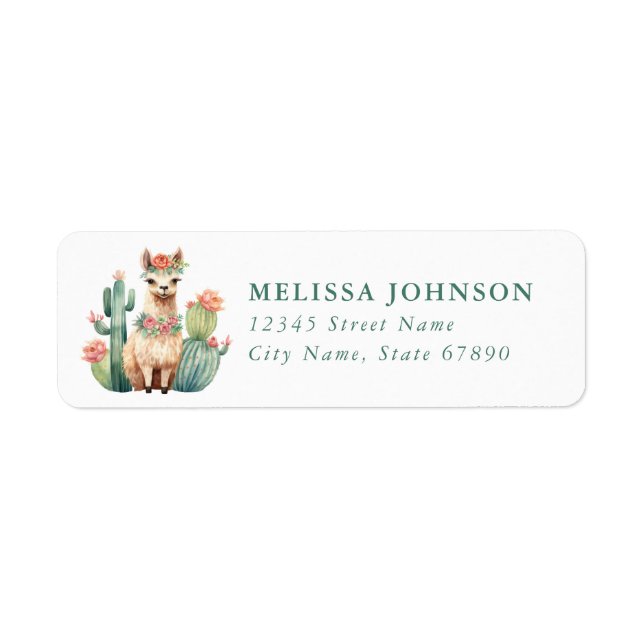 Llama Return Address Label (Devant)