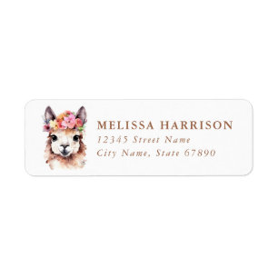 Llama Return Address Label