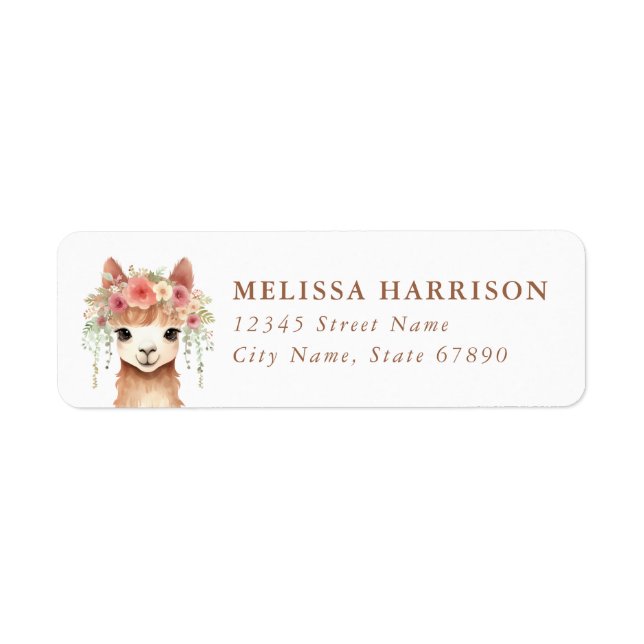 Llama Return Address Label (Front)