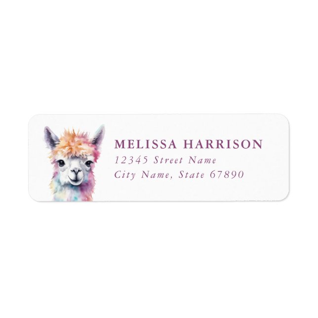 Llama Return Address Label (Front)