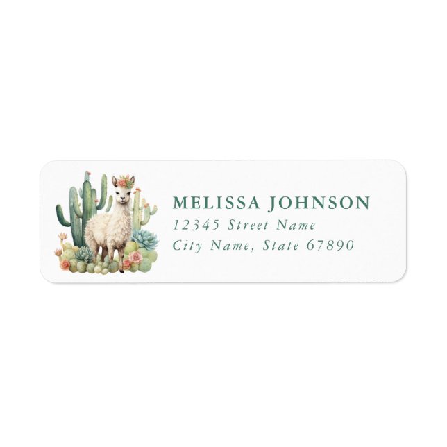 Llama Return Address Label (Devant)