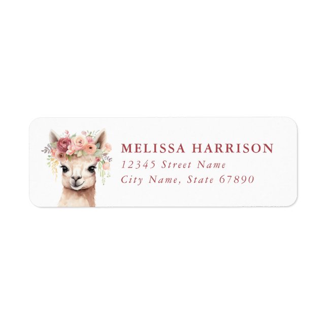 Llama Return Address Label (Front)
