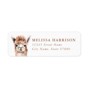 Llama Return Address Label