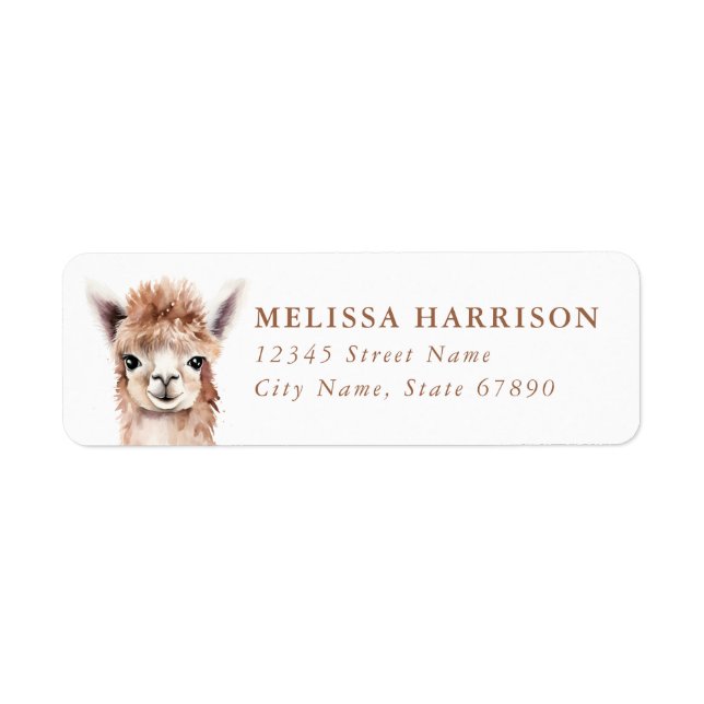 Llama Return Address Label (Front)