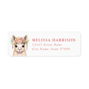 Llama Return Address Label
