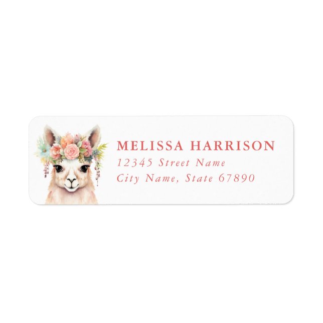 Llama Return Address Label (Front)