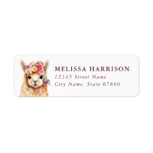 Llama Return Address Label