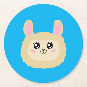 Llama Round Paper Coaster
