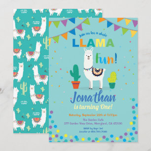 Llama s'amuse première invitation à 1er anniversai