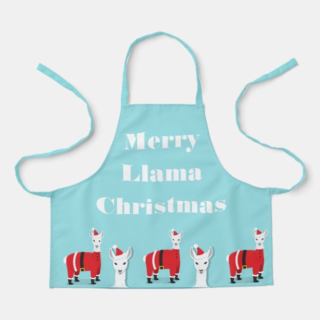 Llama Santa Animal Christmas Apron (Front)