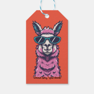 Llama say you Rock | Quirky pose in sunglasses Gift Tags