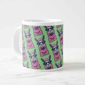 Llama say you Rock | Quirky pose in sunglasses Large Coffee Mug