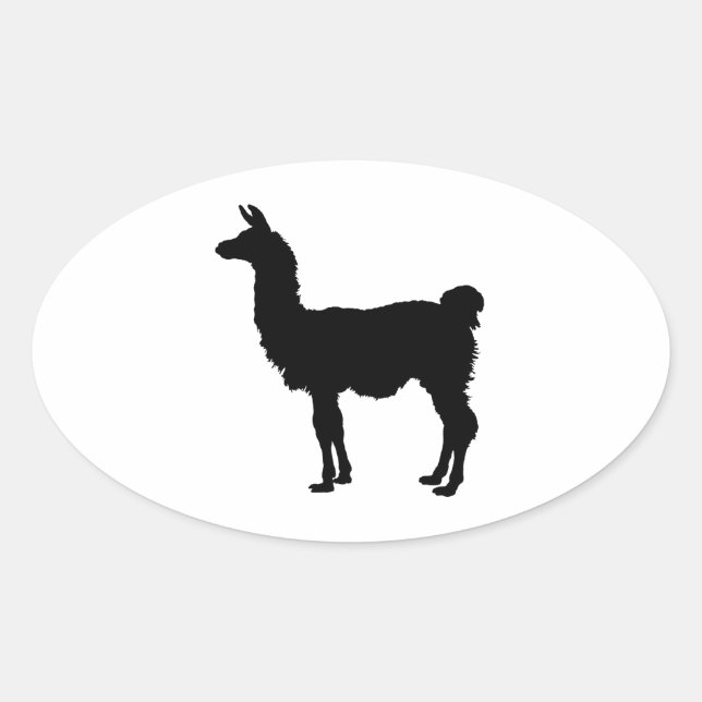 Llama silhouette Sticker (Front)