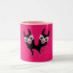 Llama Sisters Two-Tone Coffee Mug