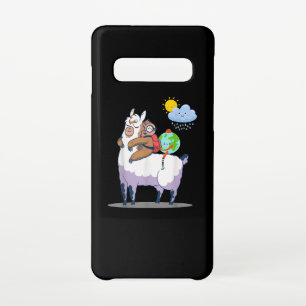 LLama Sloth Earth Funny Earth Day Climate Change Samsung Galaxy Case