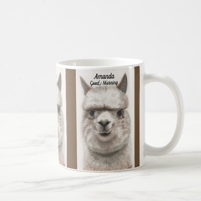 Llama Smile Personalize Large Coffee Mug (Right)
