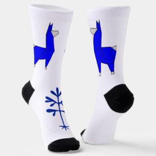 Llama Socks in Blue, Take 2