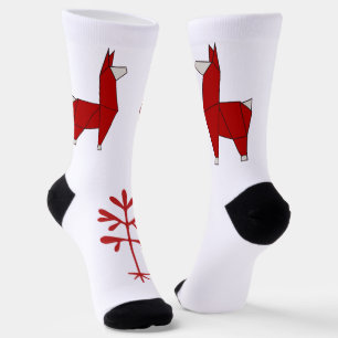 Llama Socks in Red, Take 2
