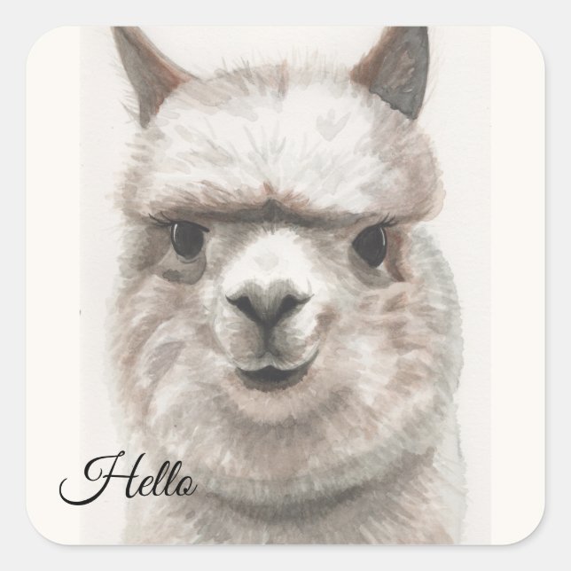 Llama Sourit 20 Stickers personnalisés Enveloppe P (Devant)