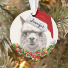 Llama Sourit Votre Nom Et Année Alpaca Noël