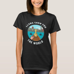 Llama Souvenir Llama Show You The World Venice Ita T-Shirt