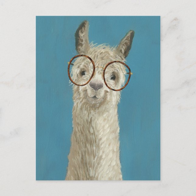 Llama Specs - Round Eyeglasses Postcard (Front)