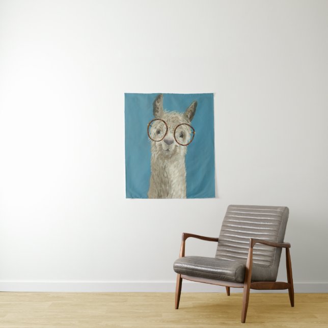 Llama Specs - Round Eyeglasses Tapestry (In Situ)