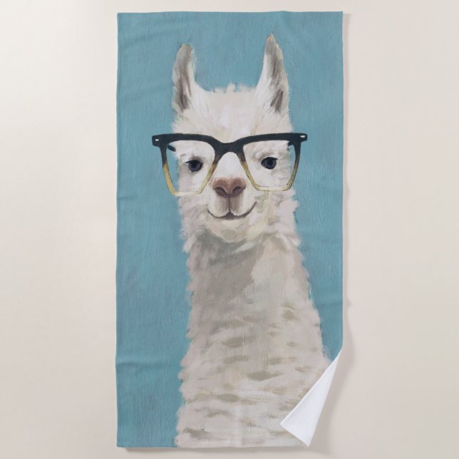 Llama Specs - Square Beach Towel (Front)