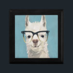 Llama Specs - Square Gift Box<br><div class="desc">Llama Specs II by Victoria Borges. Features a happy llama in oversized square eyeglasses.</div>