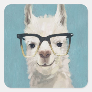 Llama Specs - Square Sticker