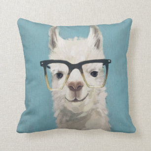 Llama Specs - Square Throw Pillow