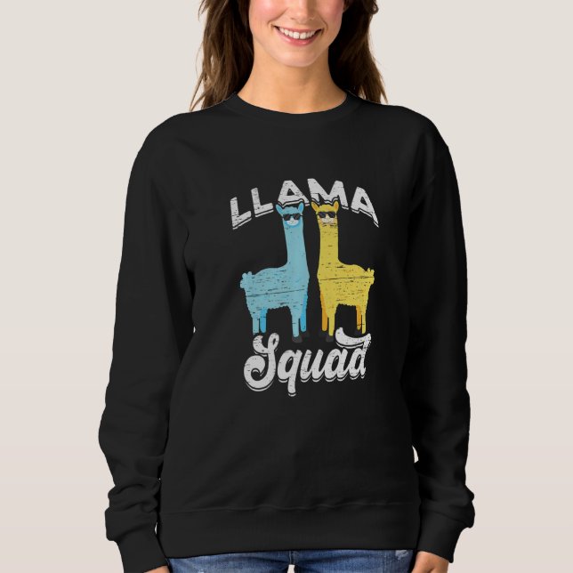 Llama Squad Cool Sunglasses   Sweatshirt (Front)