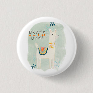 Llama Squad - Drama Llama 1 Inch Round Button