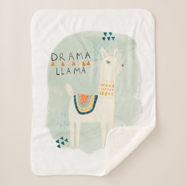 Llama Squad - Drama Llama Sherpa Blanket (Front)