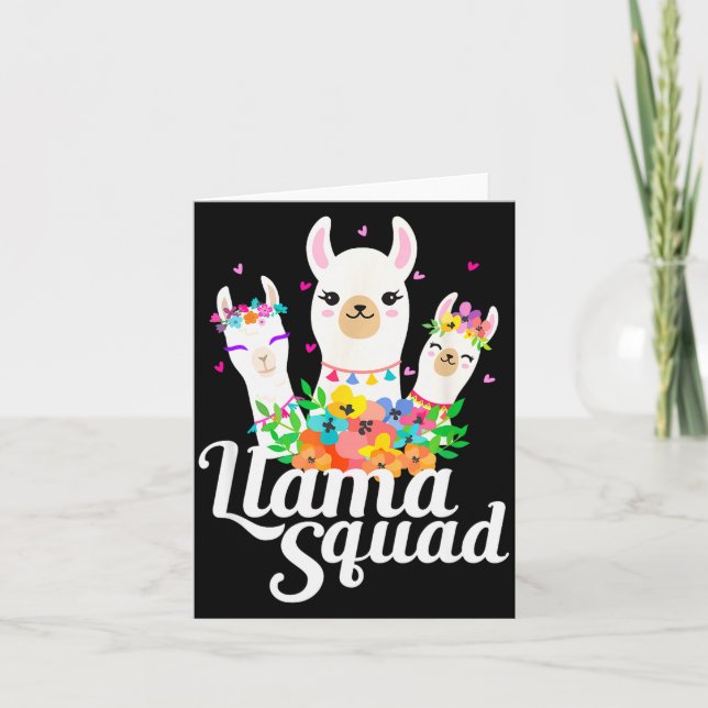Llama Squad Funny Cute Llama Matching  Card (Front)