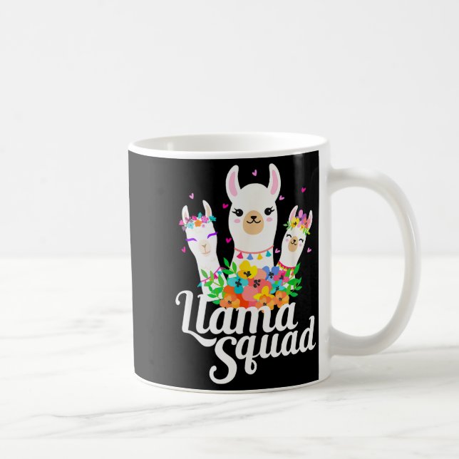 Llama Squad Funny Cute Llama Matching  Coffee Mug (Right)
