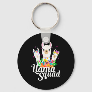 Llama Squad Funny Cute Llama Matching  Keychain