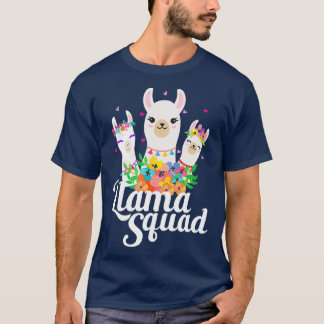 Llama Squad Funny Cute Llama Matching T-Shirt