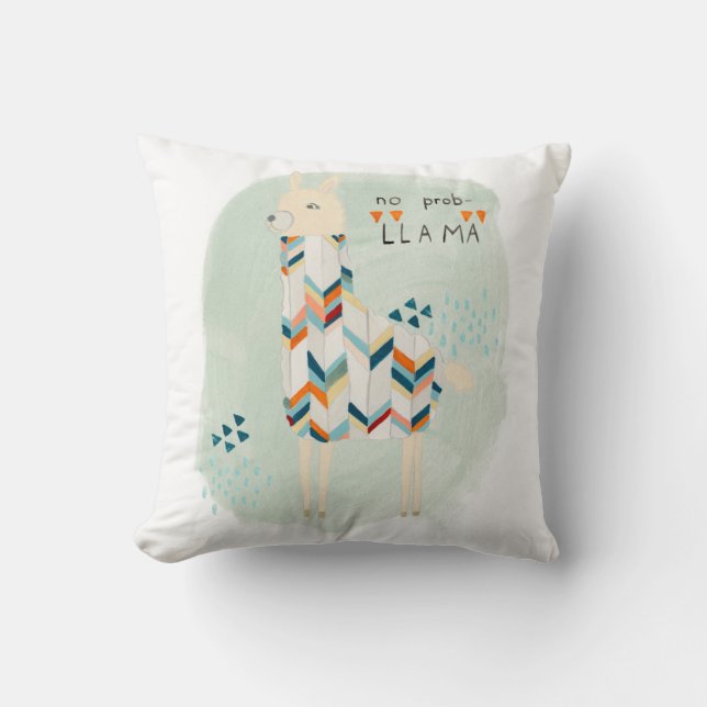 Llama Squad - No Prob-llama Throw Pillow (Front)